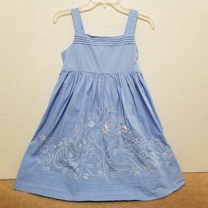 George dress 14 Embroidered Poplin floral pintuck sleeveless square neck lined